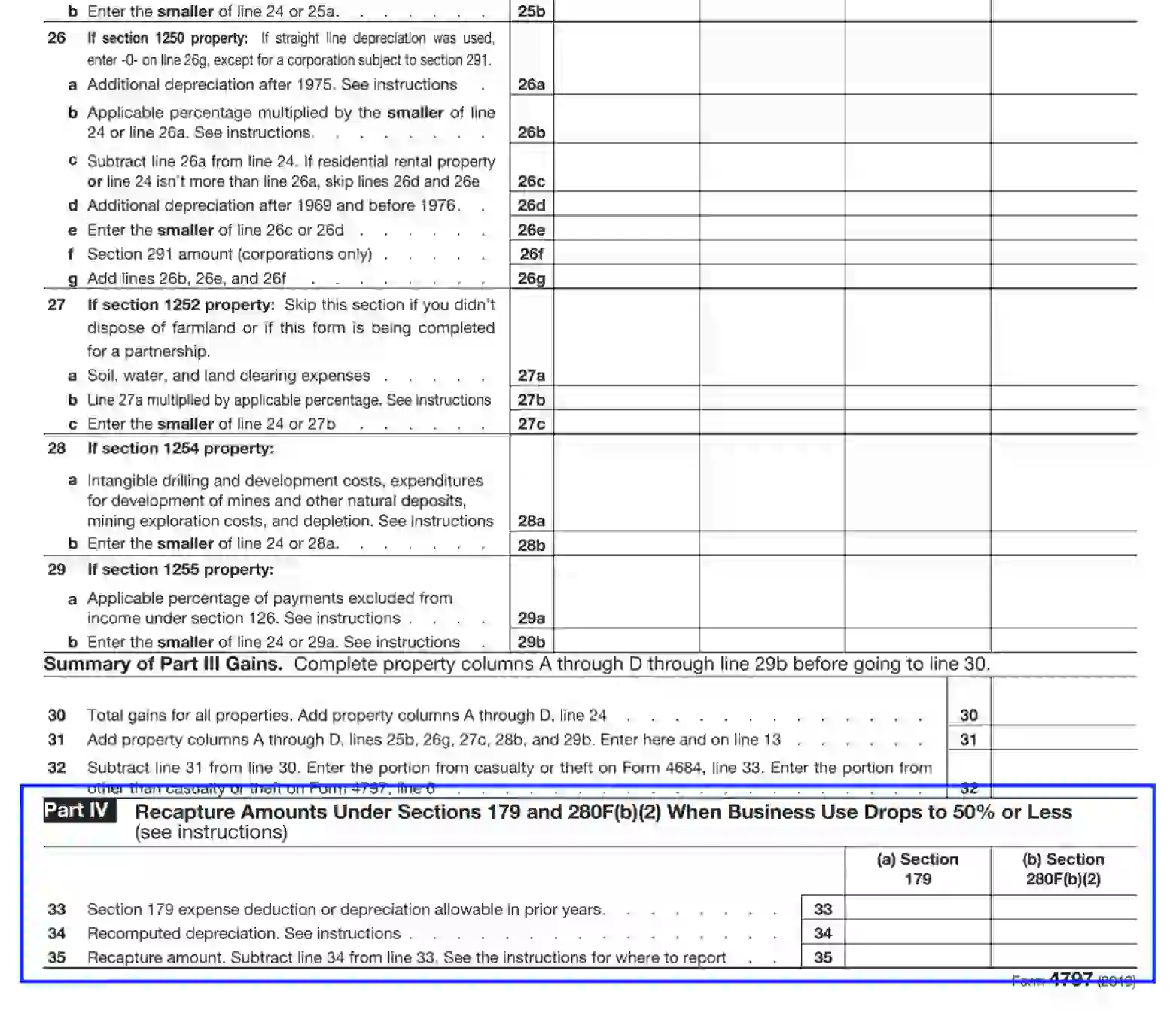 Irs Form 4797 Fill Out Printable Pdf Forms Online