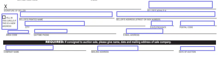step 8 include the seller’s data filling out an aqha transfer form