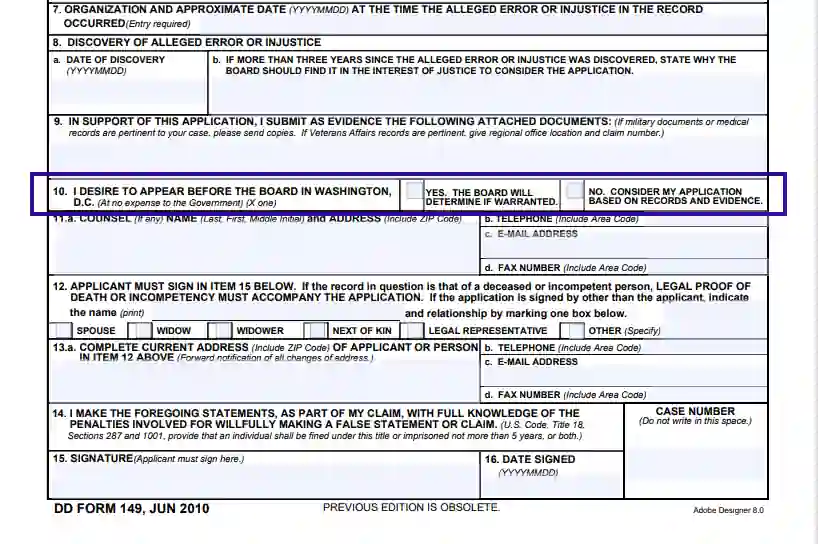 Dd Form 149 Fill Out Printable Pdf Forms Online