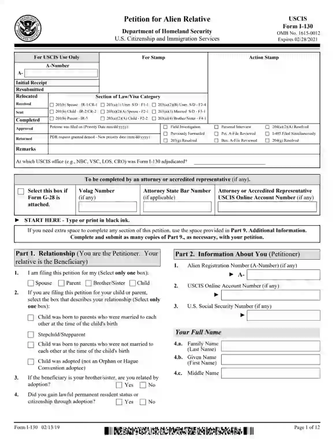 uscis form i 130