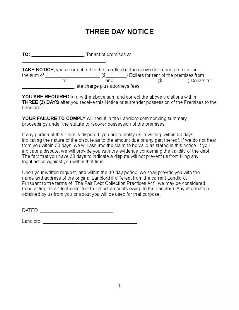 free new york 3 day eviction notice form pay or quit formspal