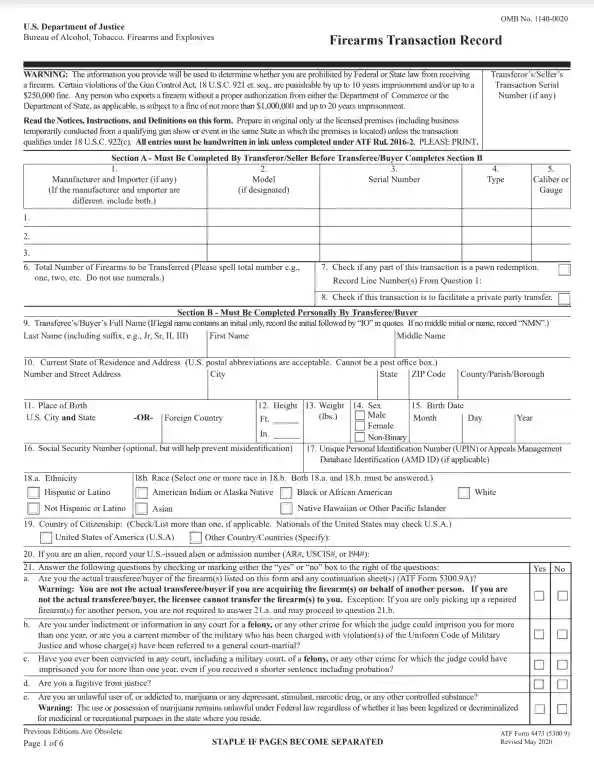 ATF Form 4473 ≡ Fill Out Printable PDF Forms Online