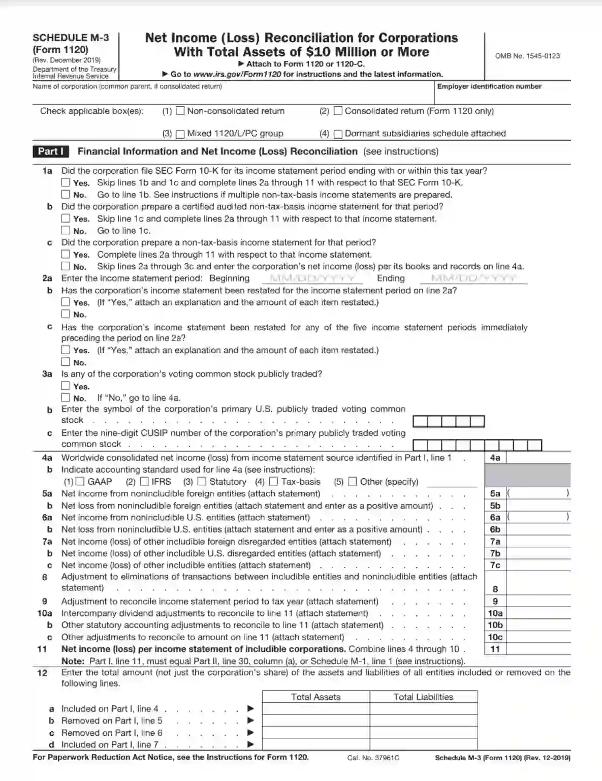 irs schedule m-3 form 1120