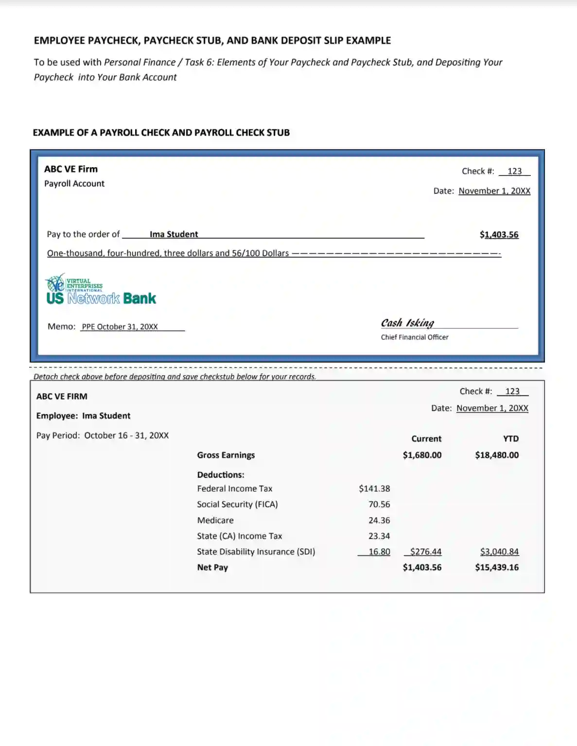 Payroll Check Template ≡ Fill Out Printable PDF Forms Online