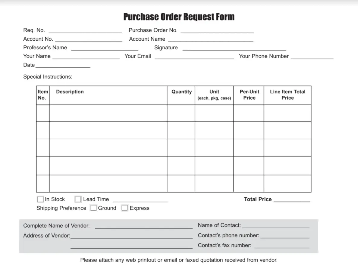 purchase request form