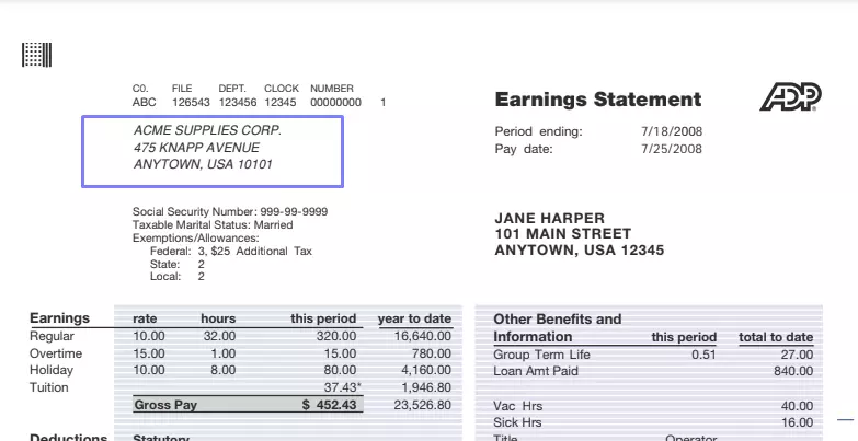 Adp Pay Stub