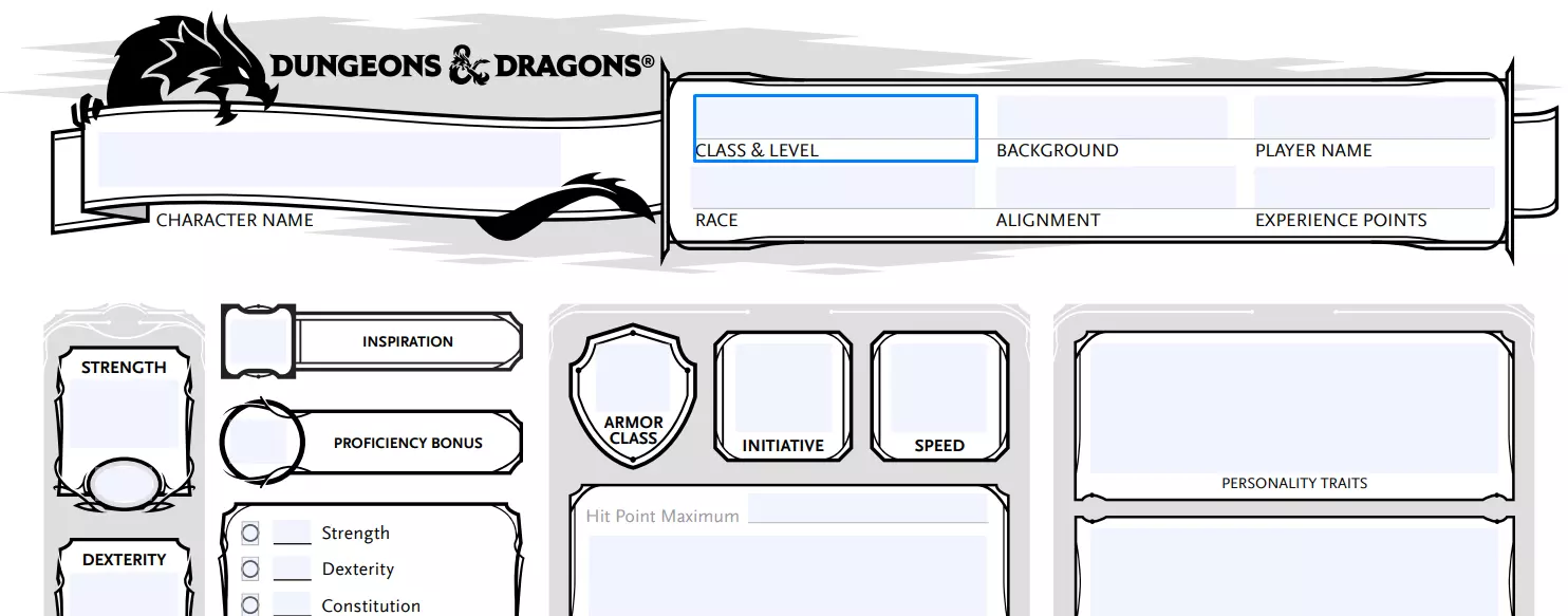 marble crawl depth DnD Character Sheet ≡ Fill Out Printable PDF Forms Online