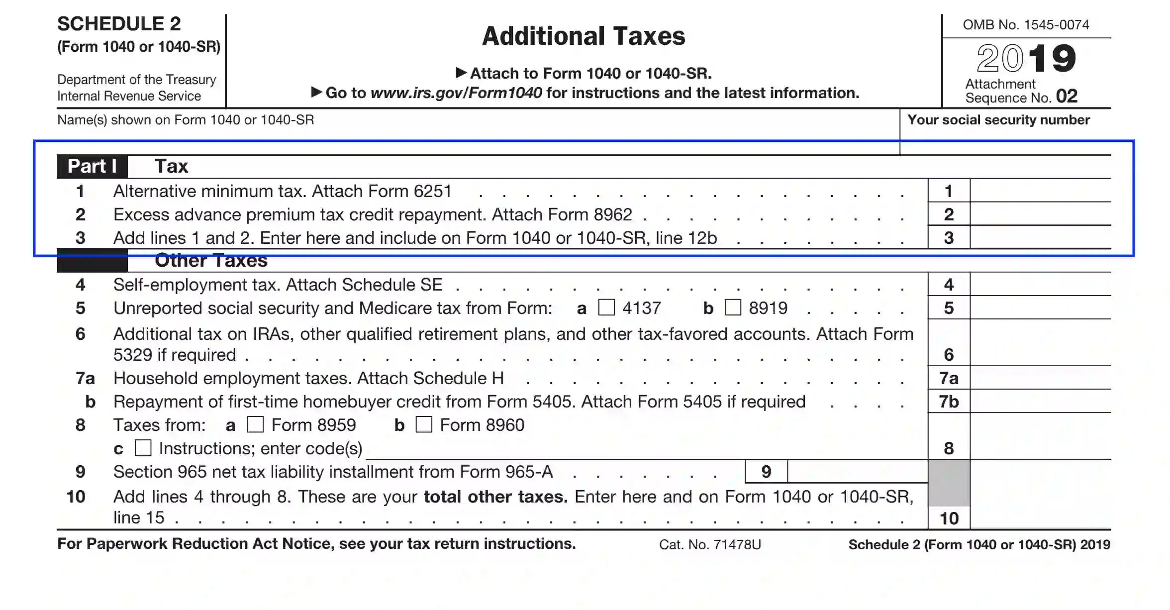 Irs Schedule 2 2022 Irs Schedule 2 Form 1040 Or 1040-Sr ≡ Fill Out Printable Pdf Forms
