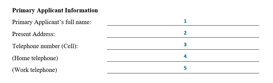 step 3 write your personal information filling out the rental application form