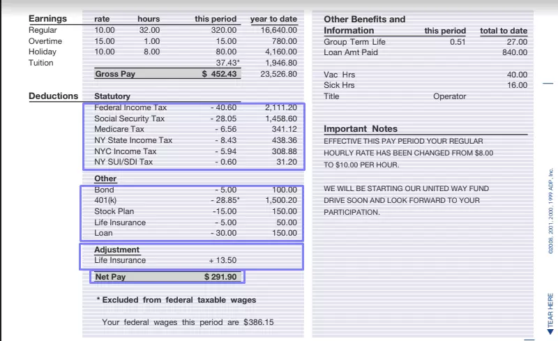ADP Pay Stub Template ≡ Fill Out Printable PDF Forms Online