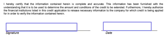 step 5 sign the document filling out business credit application template