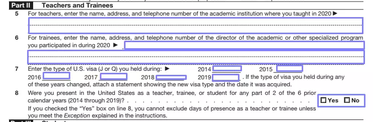 IRS Form 8843 ≡ Fill Out Printable PDF Forms Online