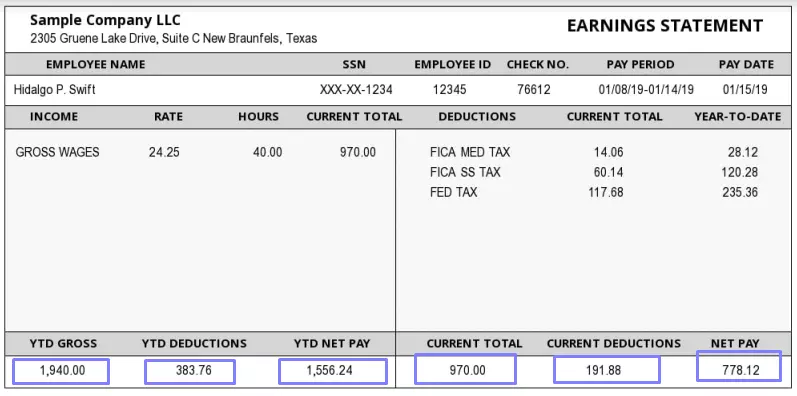 1099 Paycheck Stub