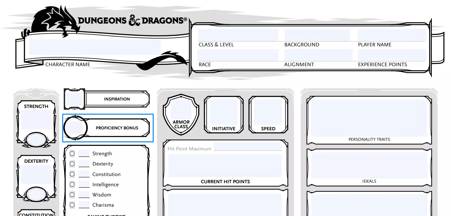 Character Sheet ≡ Fill Out PDF Online