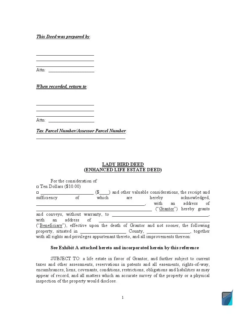 Florida Lady Bird Deed Form FormsPal