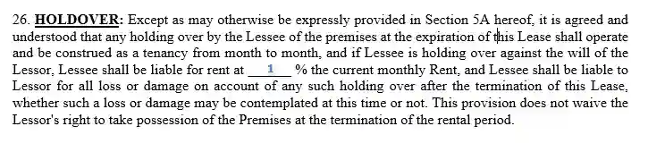step 11.6 read the standard provisions filling out the triple net lease agreement
