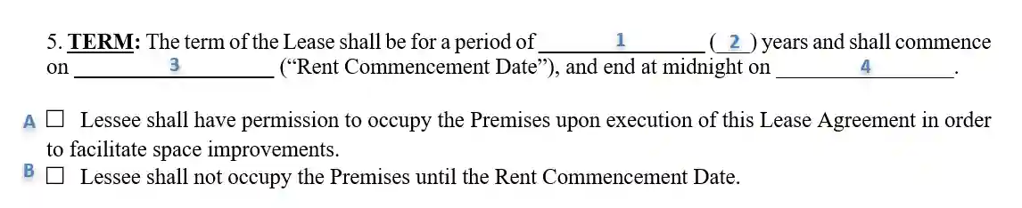step 4.1 discuss the terms of the agreement filling out the triple net lease agreement