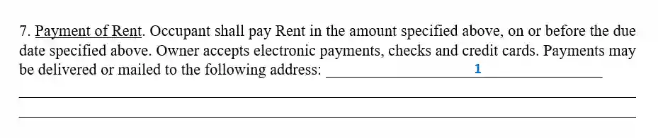 step 6 discuss where payments should be made - filling out the storage rental agreement
