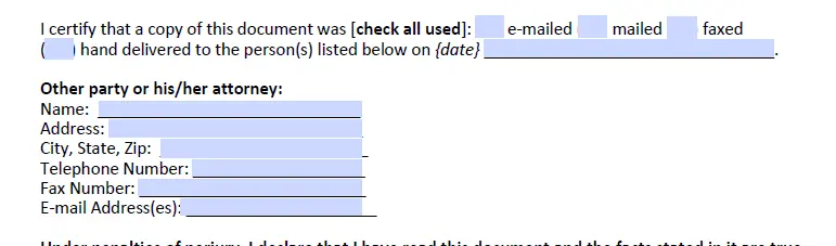 step 9 confirm sending the copy filling out a florida financial affidavit short form