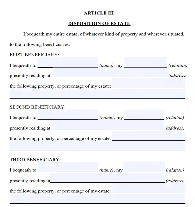 Fillable Iowa Last Will And Testament Form Free Formspal