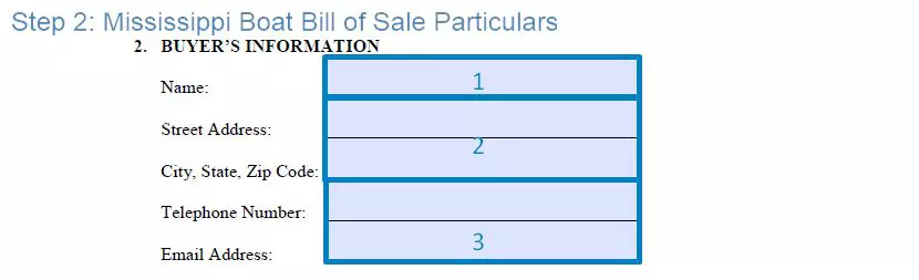 Step 2 to filling out a mississippi boat bill of sale example - particulars
