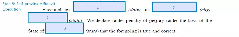 Step 3 to filling out a self-proving affidavit example - execution