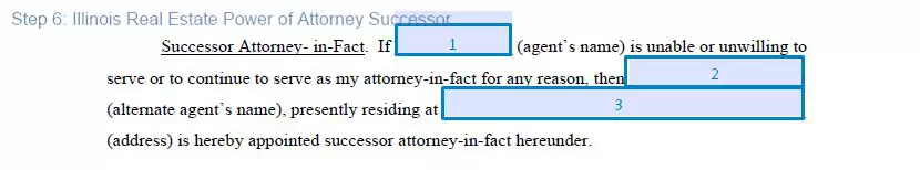 Step 6 to filling out an illinois real estate power of attorney sample successor