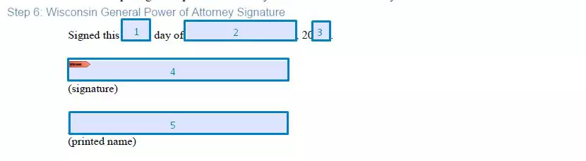 Step 6 to filling out a wisconsin financial power of attorney form - signature