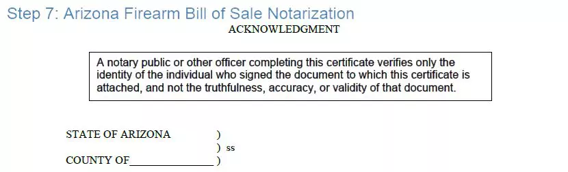 Step 7 to filling out an arizona firearm bill of sale sample - notarization