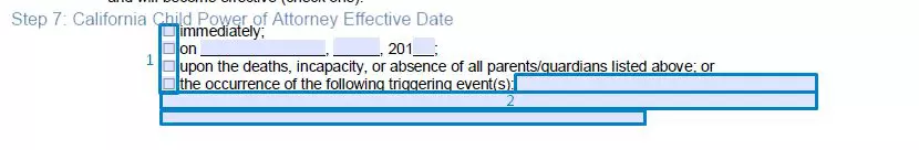 Step 7 to filling out a california child poa sample - effective date