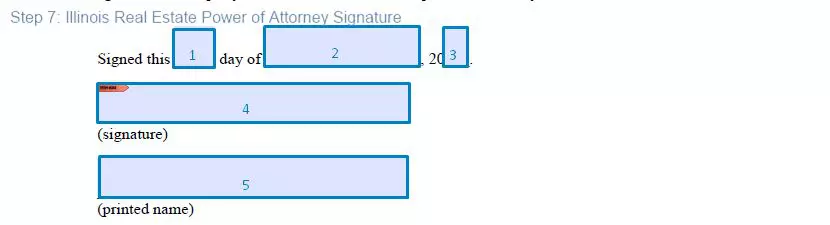 Step 7 to filling out an illinois real estate poa template - signature