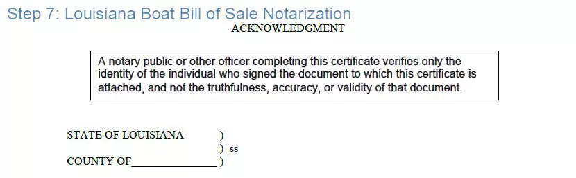 Step 7 to filling out a louisiana boat bill of sale example notarization