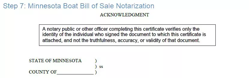 Step 7 to filling out a minnesota boat bill of sale example - notarization