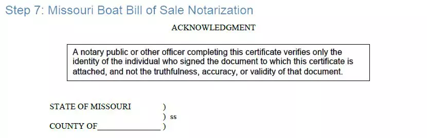 Step 7 to filling out a missouri boat bill of sale example - notarization