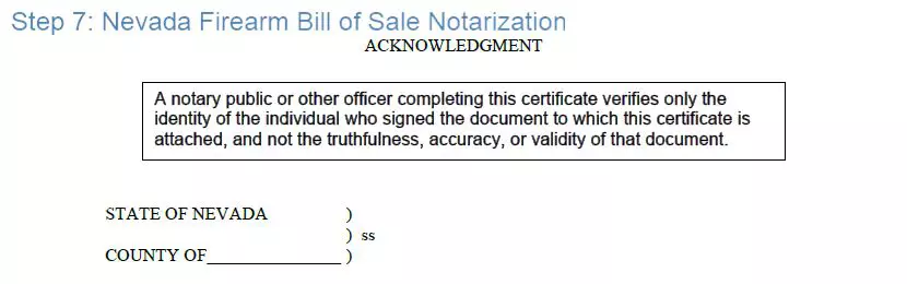 Step 7 to filling out a nevada firearm bill of sale example - notarization