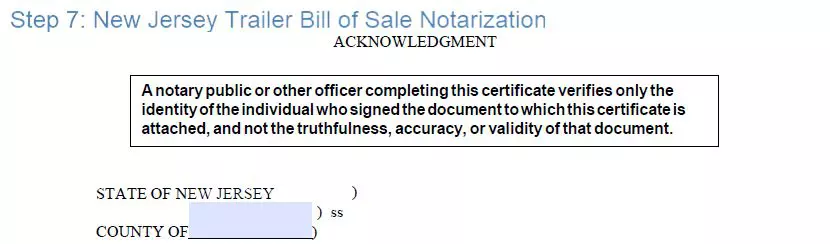 Step 7 to filling out a new jersey trailer bill of sale sample - notarization