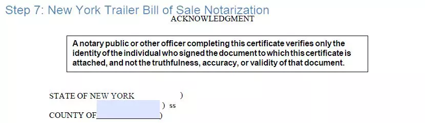 Step 7 to filling out a new york trailer bill of sale form - notarization