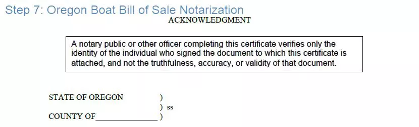 Step 7 to filling out an oregon boat bill of sale form - notarization