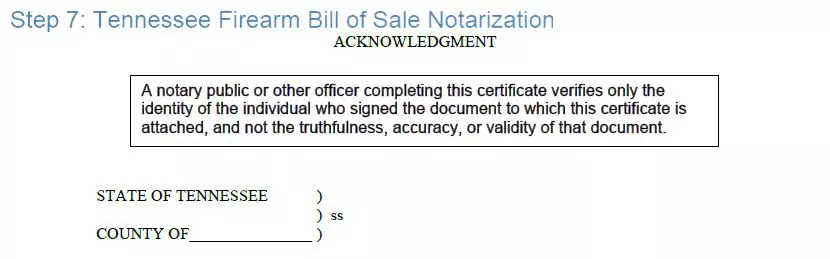Step 7 to filling out a tennessee firearm bill of sale form - notarization