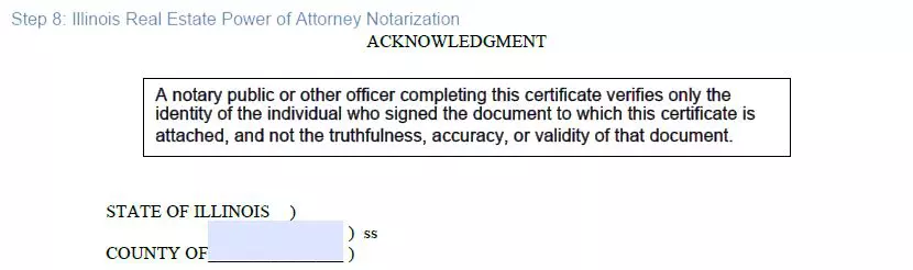 Step 8 to filling out an illinois real estate power of attorney example - notarization