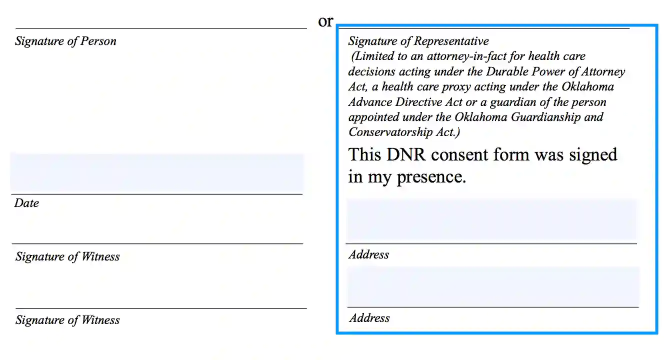 step 1.3 to filling out the oklahoma dnr form - enter the patients information