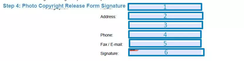 Step 4 to filling out a photo copyright release form - signature