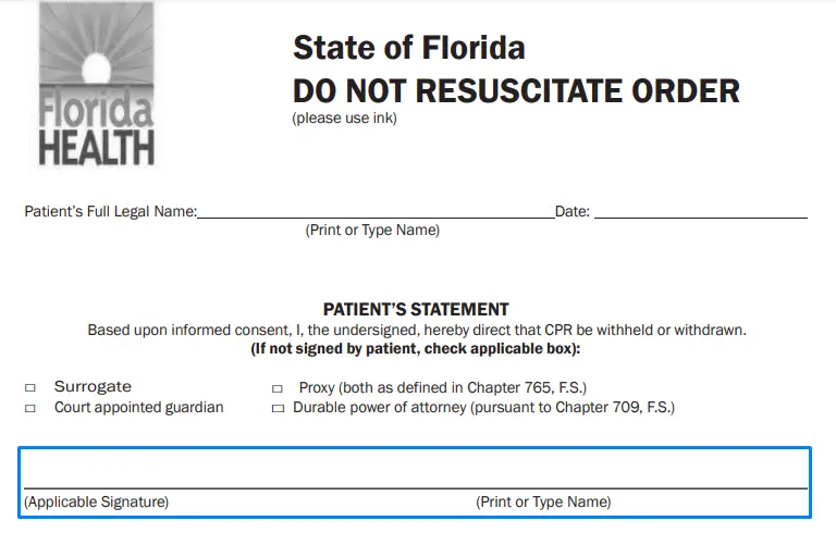 step 4 to filling out the florida dnr form sign the document