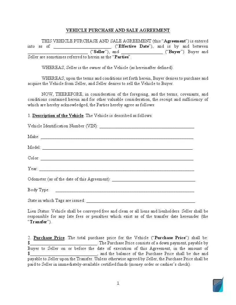 Is A Purchase Agreement Legally Binding Printable Form, Templates and