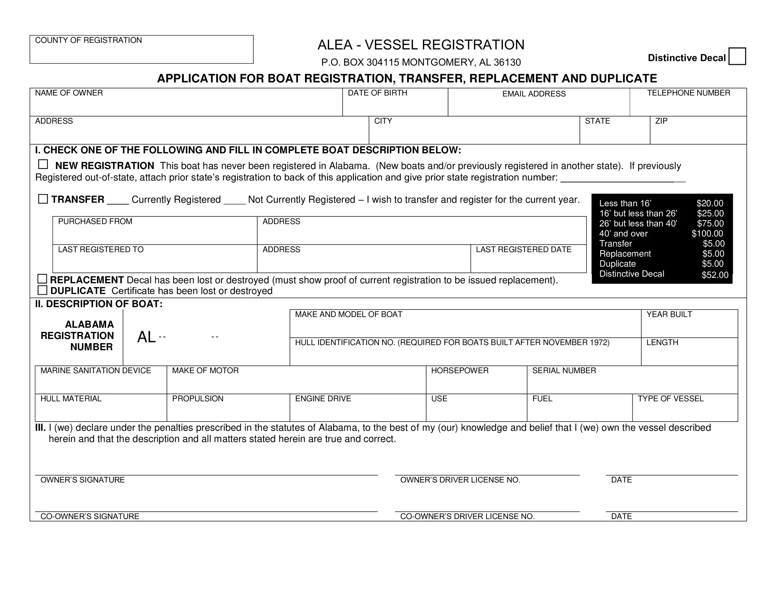 (Boat) Registration Form