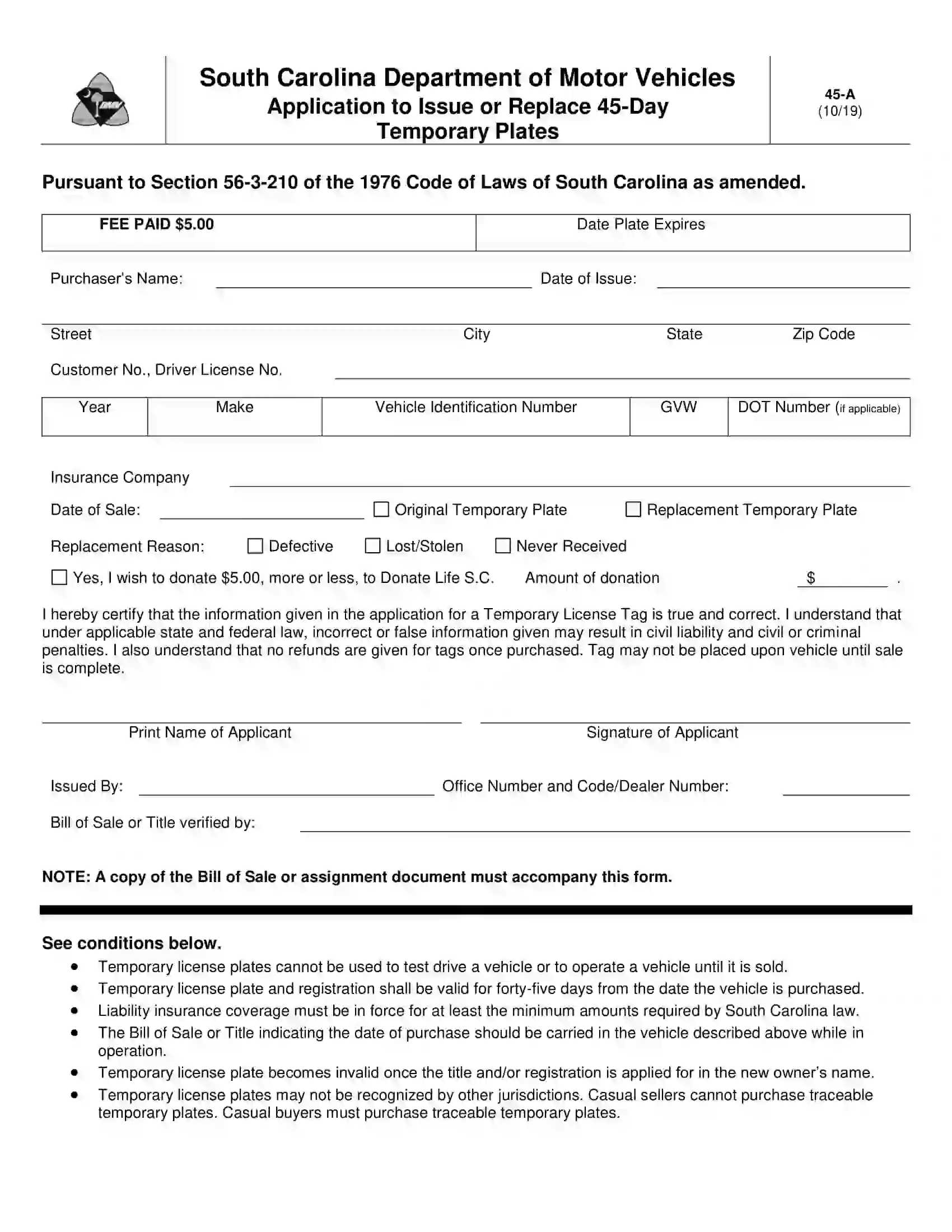 South Carolina Bill Of Sale Form Templates Free Templates In Word My 