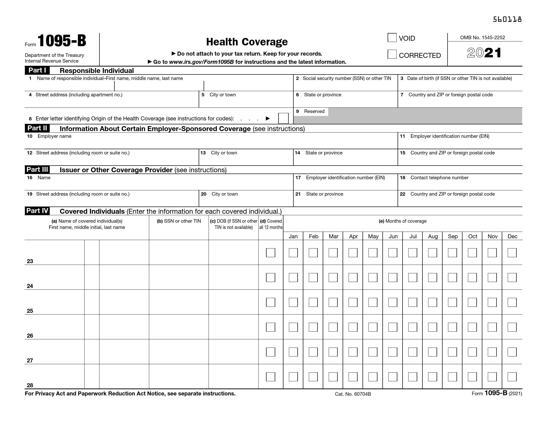 irs form 1095-b 2021 preview