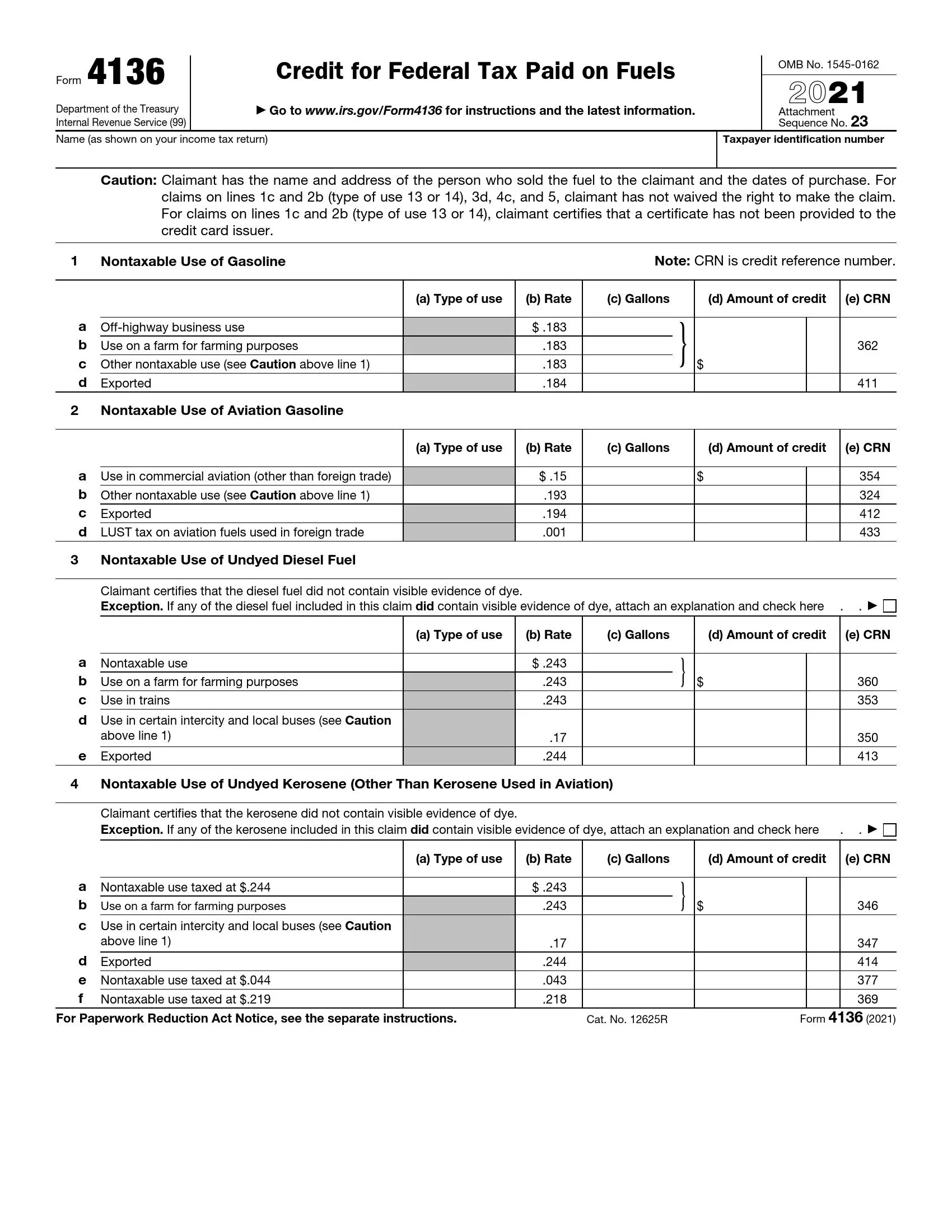 irs form 4136 2021 preview