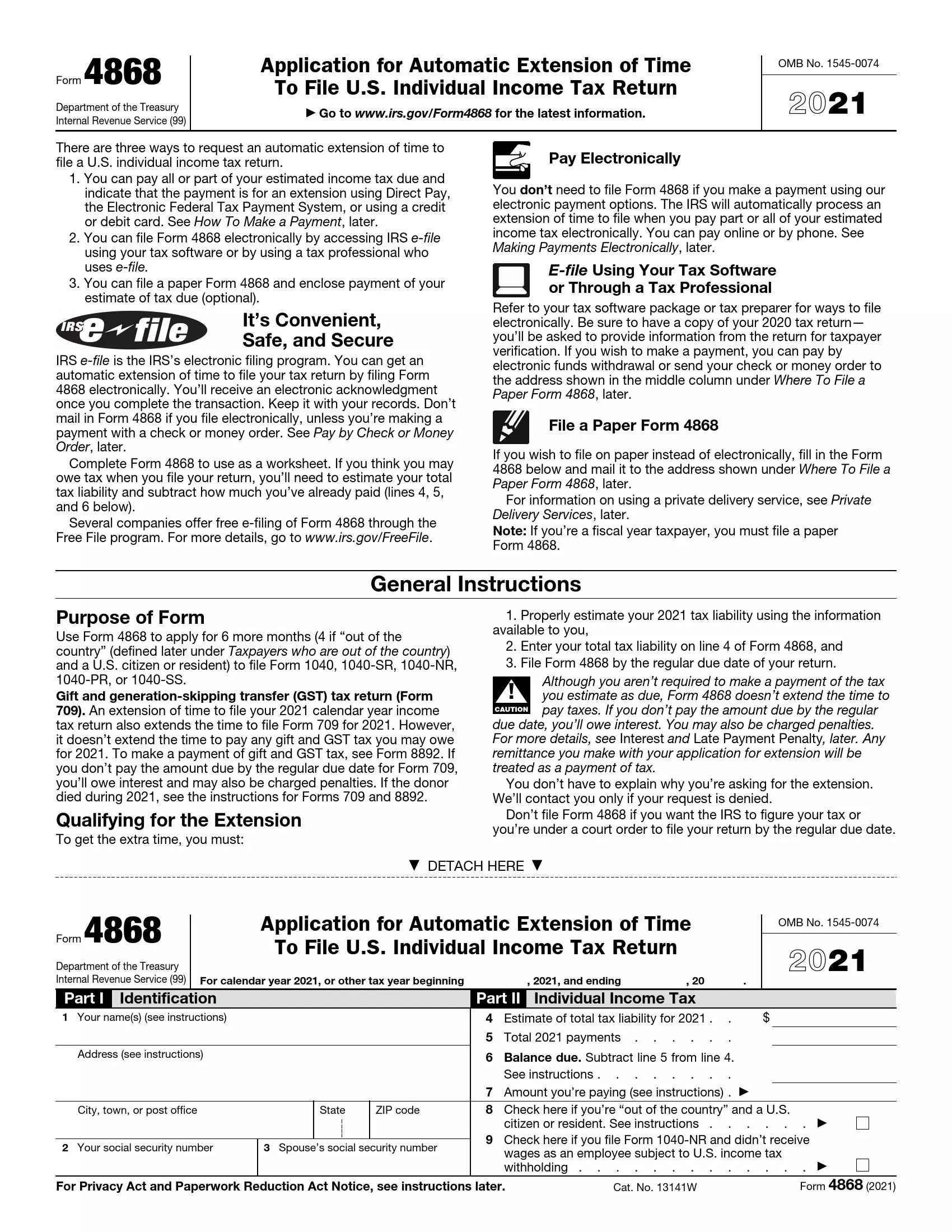 irs form 4868 2021 preview