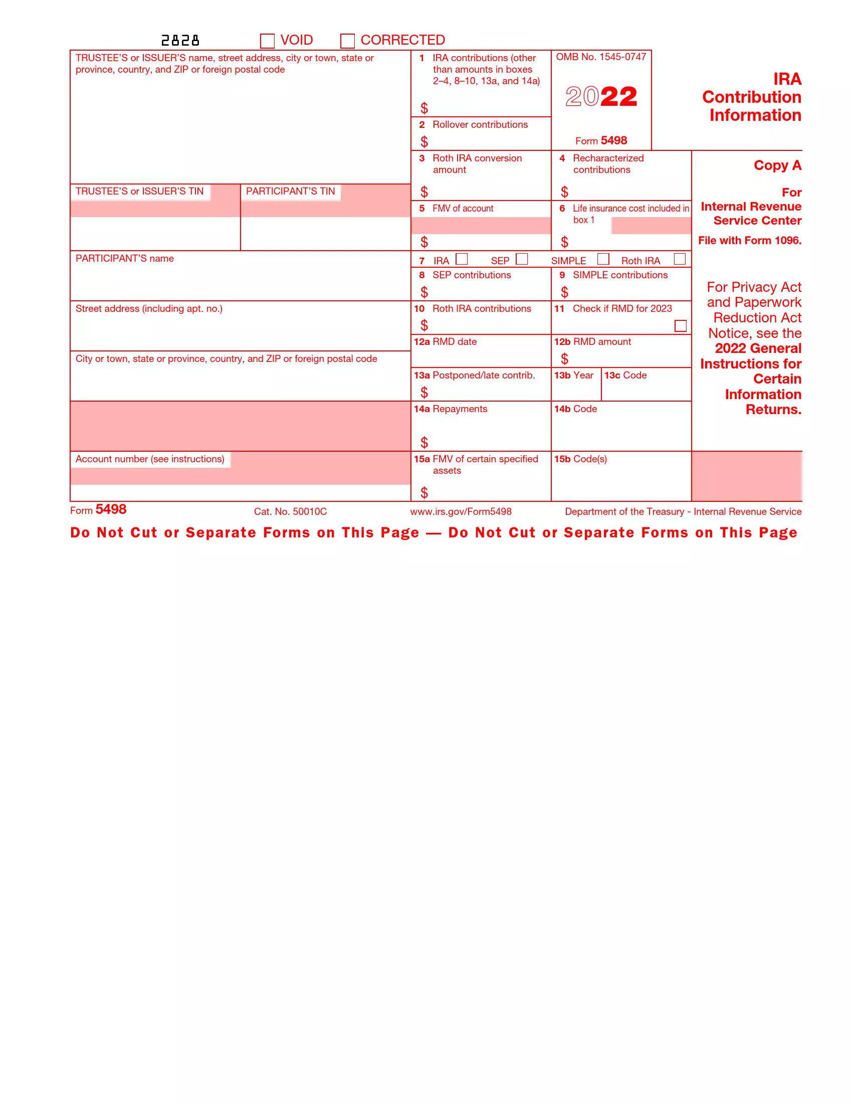 irs form 5498 2022 preview